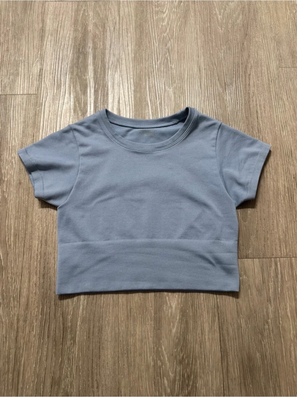 Offline by Aerie Light Blue Workout Cropped Tee